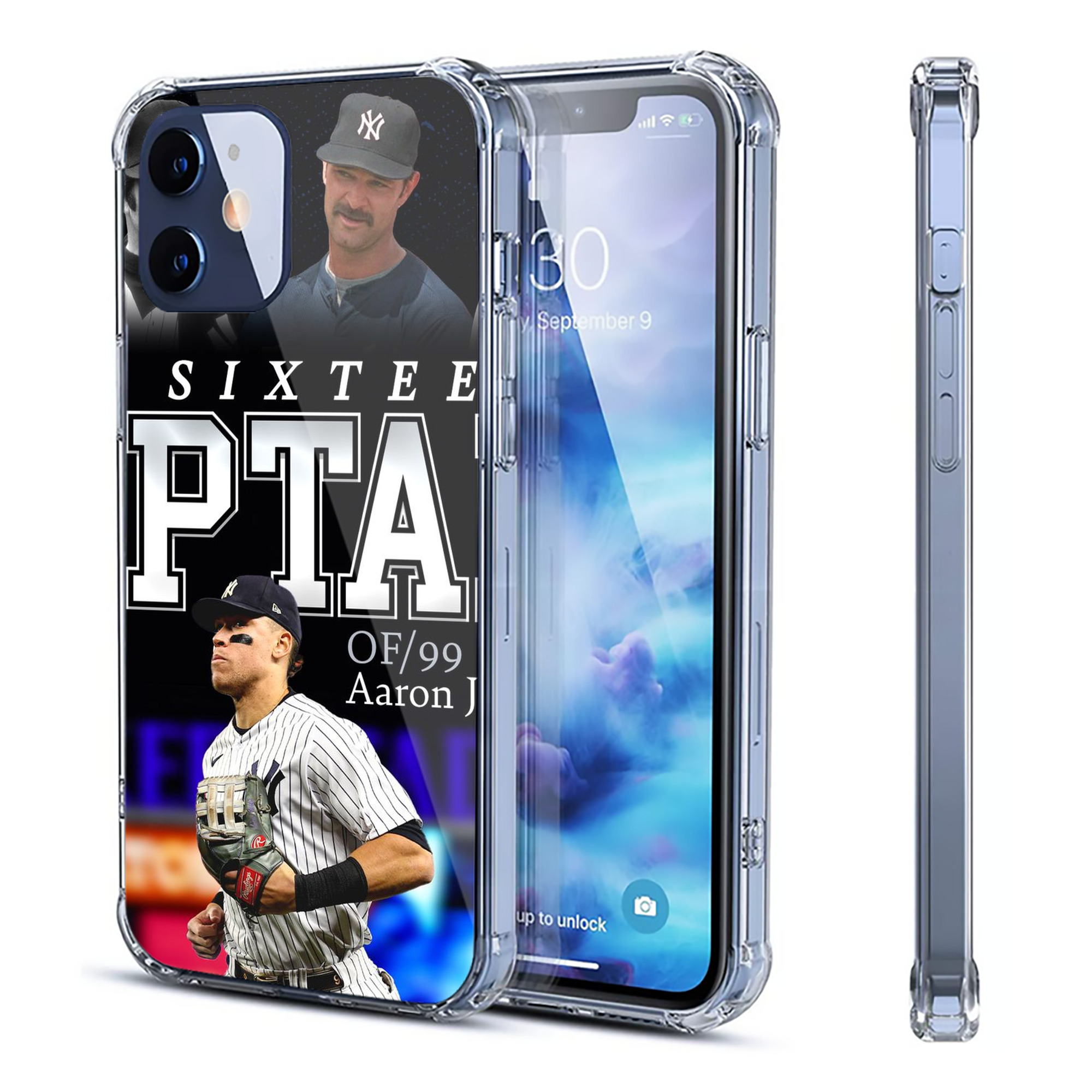 Aaron Judge Yankees Captain Clear IPhone 12 Case – Soft TPU With UV Print – Enhanced Drop Protection, Precise Fit, Anti-Fingerprint, Customizable Design, Scratch-Resistant, Yellow-Resistant